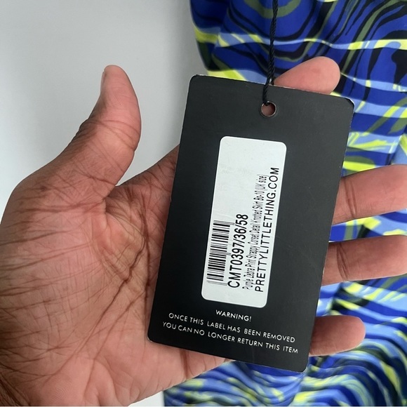 PrettyLittleThing Blue Zebra Print Strappy Corset Bodycon Dress - Picture 16 of 16